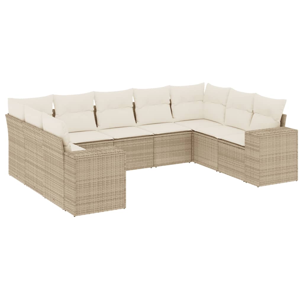 Set Divano da Giardino 9 pz con Cuscini Beige in Polyrattancod mxl 89230