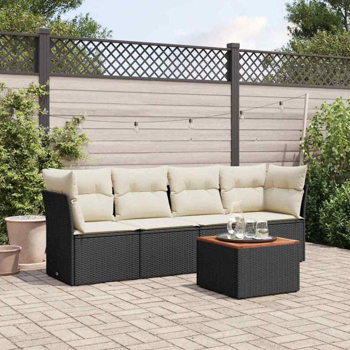 Set Divani da Giardino 5 pz con Cuscini in Polyrattan Nerocod mxl 91375