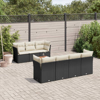 Set Divani da Giardino con Cuscini 8 pz Nero in Polyrattan 3255832