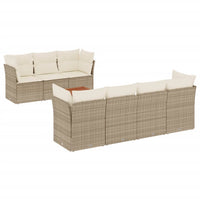 Set Divano da Giardino 8 pz con Cuscini Beige in Polyrattan 3255834