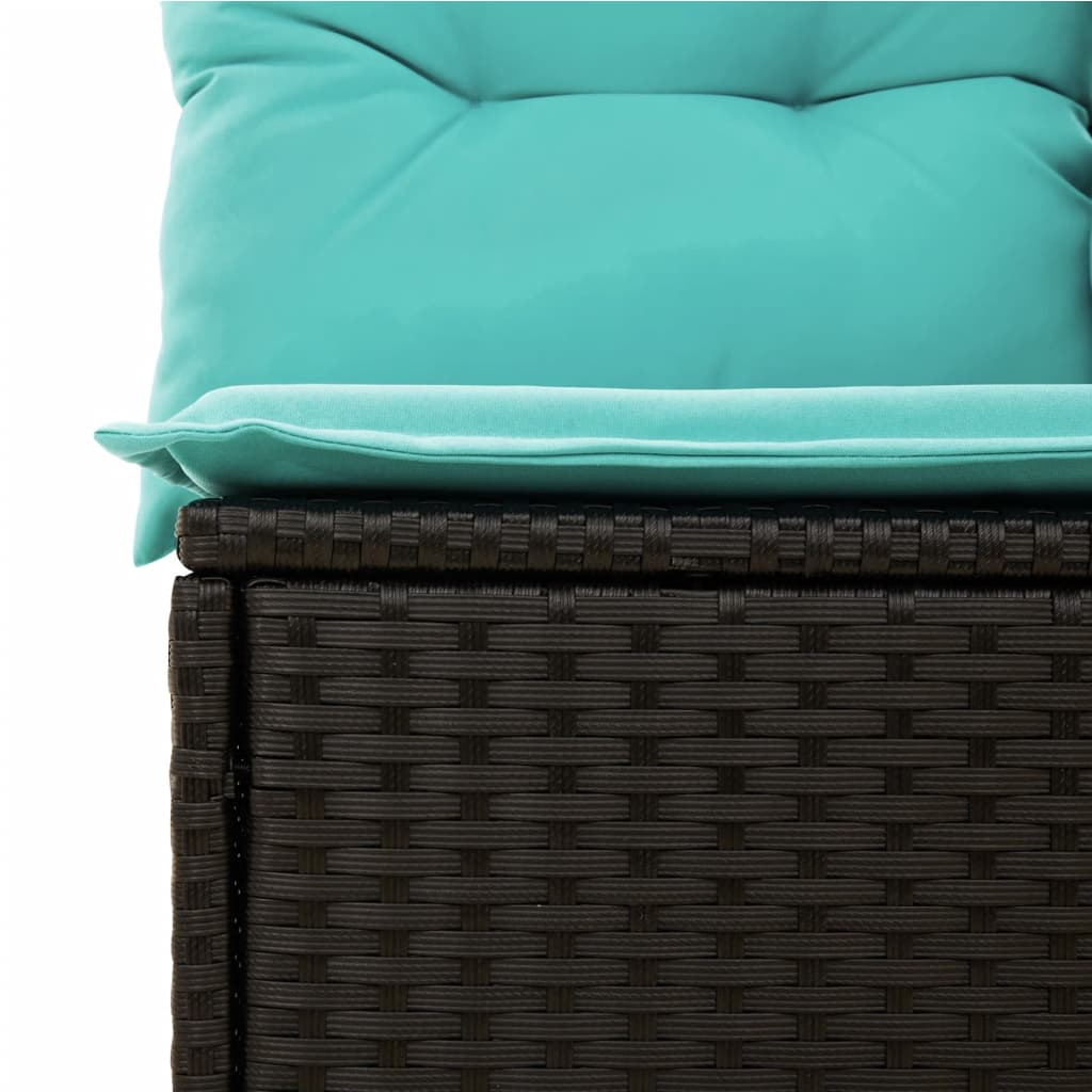 Set Divani da Giardino 7 pz con Cuscini Nero in Polyrattan 3255889