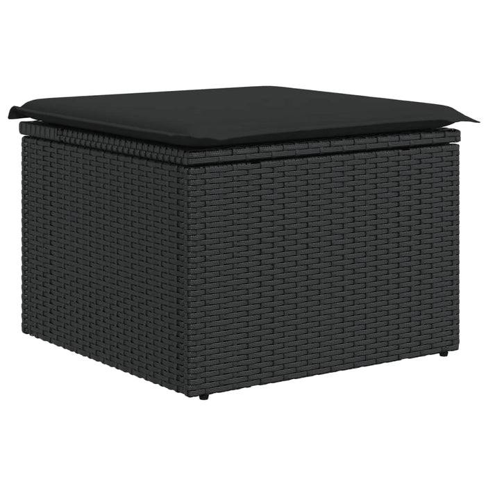 Set Divani da Giardino 5 pz con Cuscini in Polyrattan Nero 3255915