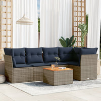 Set Divani da Giardino 6 pz con Cuscini Grigio in Polyrattan 3255963