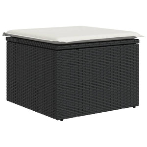 Set Divani da Giardino con Cuscini 7pz Nero Polyrattan