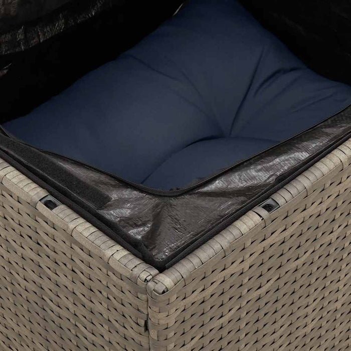 Set Divani da Giardino 10 pz con Cuscini Grigio in Polyrattan