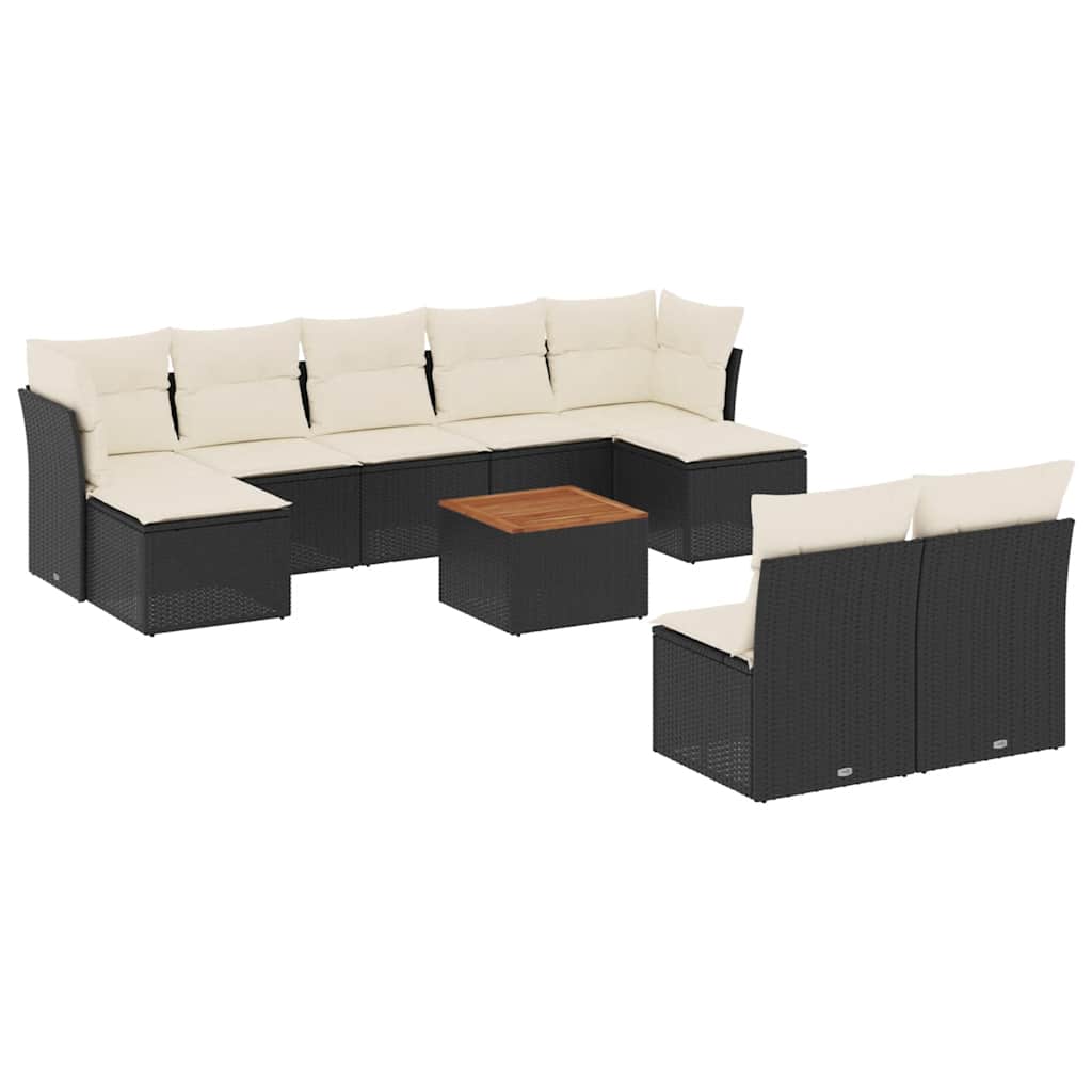 Set Divani da Giardino 10pz con Cuscini in Polyrattan Nerocod mxl 92589