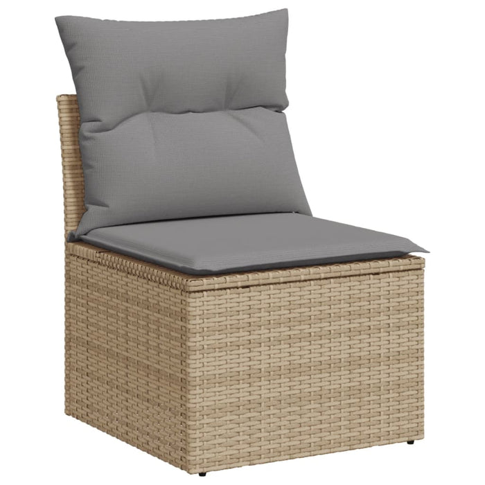 Set Divano da Giardino 11 pz con Cuscini Beige Misto Polyrattan 3256213