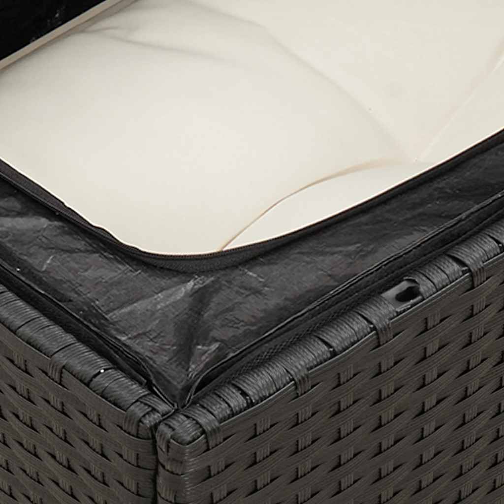 Set Divani da Giardino 10pz con Cuscini in Polyrattan Nero
