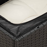 Set Divani da Giardino 10pz con Cuscini in Polyrattan Nero
