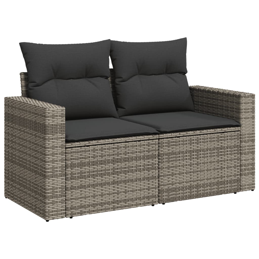 Set Divani da Giardino 4 pz con Cuscini in Polyrattan Grigio 3256326