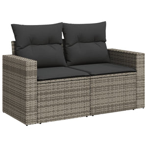 Set Divani da Giardino 4 pz con Cuscini in Polyrattan Grigio 3256326