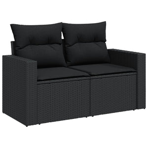Set Divani da Giardino con Cuscini 7pz Nero Polyrattan 3256349