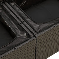 Set Divani da Giardino con Cuscini 7pz Nero Polyrattan