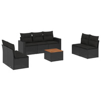 Set Divani da Giardino con Cuscini 8 pz Nero in Polyrattancod mxl 89149