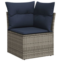 Set Divani da Giardino 6 pz con Cuscini Grigio in Polyrattan