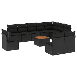 Set Divani da Giardino 11 pz con Cuscini in Polyrattan Nerocod mxl 116927