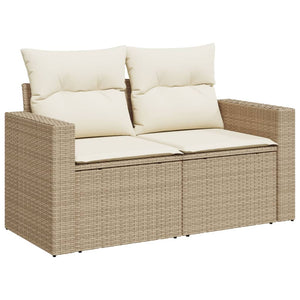 Set Divano da Giardino 10 pz con Cuscini Beige in Polyrattan 3256520