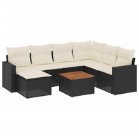 Set Divani da Giardino con Cuscini 8 pz Nero in Polyrattan