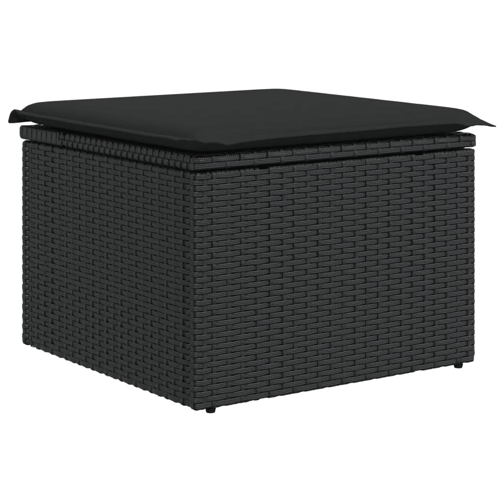 Set Divani da Giardino con Cuscini 8 pz Nero in Polyrattan 3256580