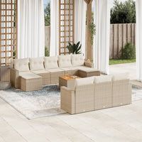 Set Divani da Giardino 11 pz con Cuscini Beige in Polyrattan 3256674