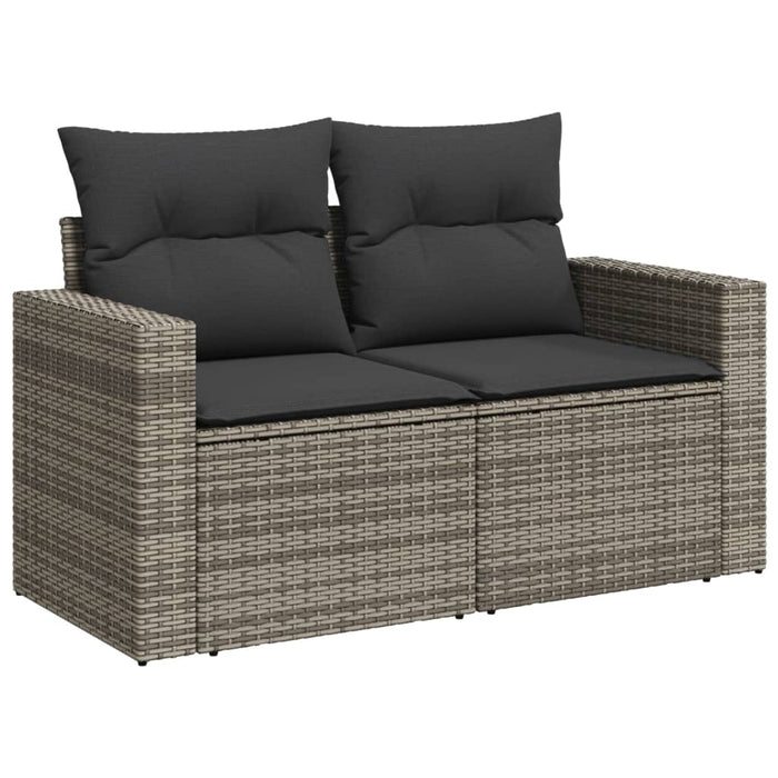 Set Divani da Giardino 12 pz con Cuscini Grigio in Polyrattan 3256683