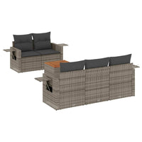 Set Divano da Giardino 6 pz con Cuscini Grigio in Polyrattan 3256781