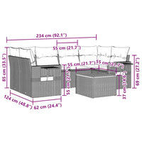 Set Divani da Giardino con Cuscini 7pz Nero Polyrattan 3256791