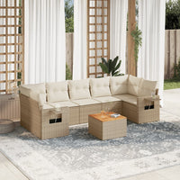 Set Divano da Giardino 8 pz con Cuscini Beige in Polyrattancod mxl 88267