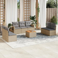 Set Divano da Giardino 8 pz con Cuscini Beige Misto Polyrattan 3256850