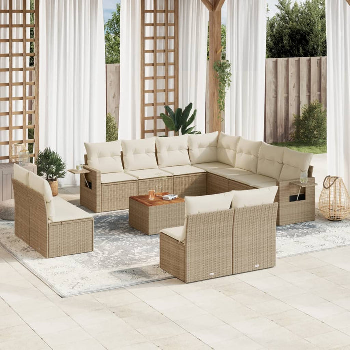 Set Divani da Giardino 12 pz con Cuscini Beige in Polyrattancod mxl 88325