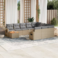 Set Divano da Giardino 11 pz con Cuscini Beige Misto Polyrattancod mxl 89196