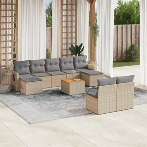 Set Divano da Giardino 10 pz con Cuscini Beige Misto Polyrattancod mxl 88272