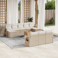 Set Divani da Giardino 11 pz con Cuscini Beige in Polyrattan 3257115