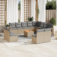 Set Divano da Giardino 13 pz con Cuscini Beige Misto Polyrattancod mxl 89198