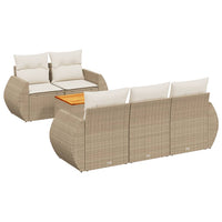 Set Divano da Giardino 6 pz con Cuscini Beige in Polyrattancod mxl 115575