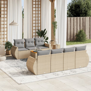 Set Divano da Giardino 8 pz con Cuscini Beige in Polyrattancod mxl 92833