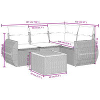Set Divano da Giardino 5 pz con Cuscini Beige in Polyrattan 3257318