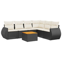 Set Divani da Giardino con Cuscini 7pz Nero Polyrattan 3257351