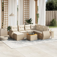 Set Divano da Giardino 8 pz con Cuscini Beige in Polyrattan 3257451