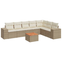 Set Divano da Giardino 8 pz con Cuscini Beige in Polyrattan 3257808
