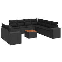 Set Divani da Giardino 10pz con Cuscini in Polyrattan Nerocod mxl 113608