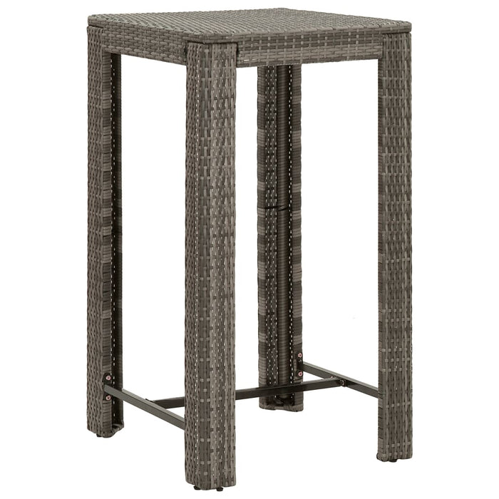 vidaXL Set Bar da Giardino 3pz con Cuscini Grigio in Polyrattan