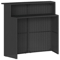 Set Bar da Giardino 3 pz con Cuscini in Polyrattan Nero 3261486