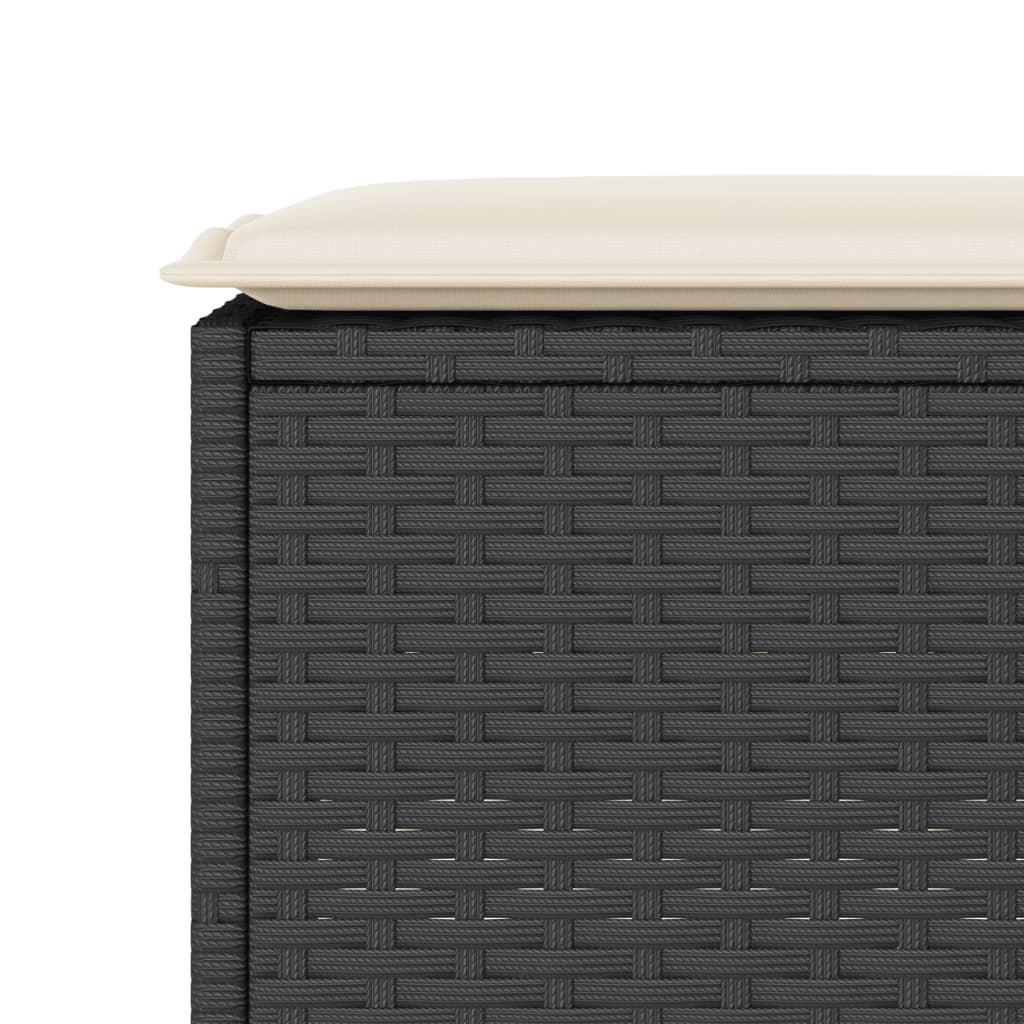 vidaXL Set Bar da Giardino 3 pz con Cuscini in Polyrattan Nero