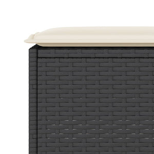 vidaXL Set Bar da Giardino 3 pz con Cuscini in Polyrattan Nero