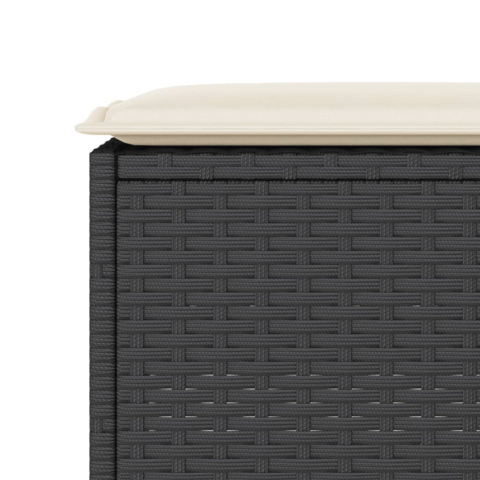 vidaXL Set Bar da Giardino 3 pz con Cuscini in Polyrattan Nero