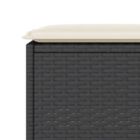 Set Bar da Giardino 3 pz con Cuscini in Polyrattan Nero 3261486