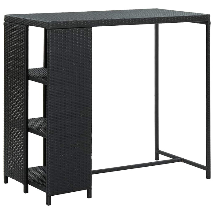vidaXL Set Bar da Giardino 3 pz con Cuscini in Polyrattan Nero