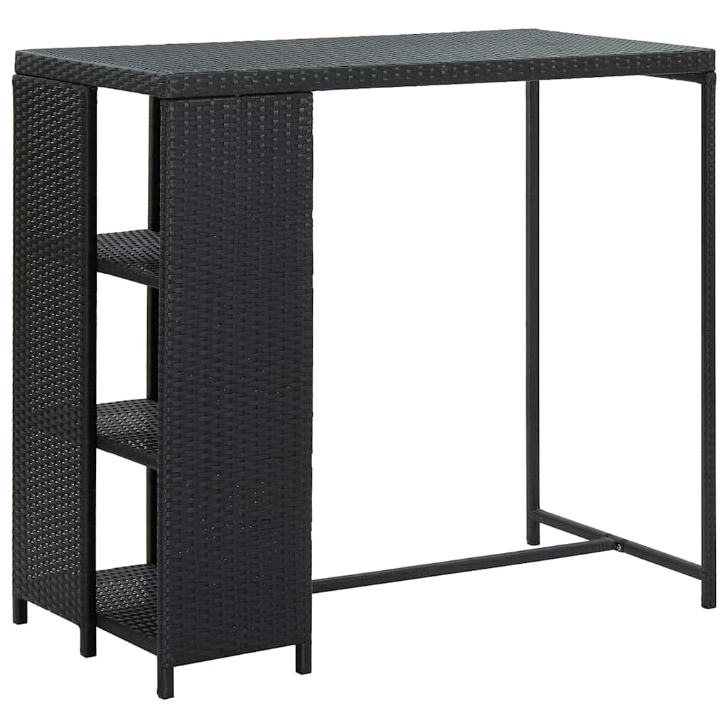 Set Bar da Giardino 3 pz con Cuscini in Polyrattan Nero 3261492