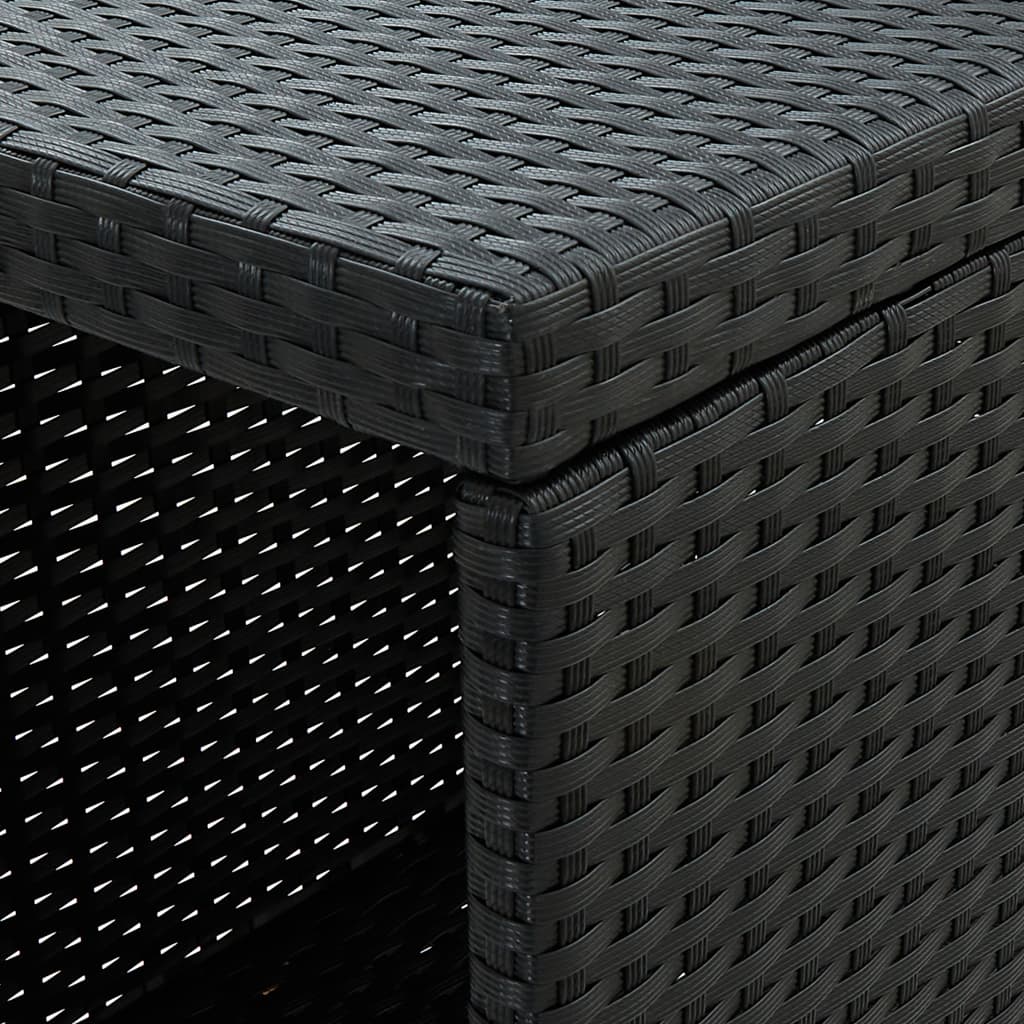 vidaXL Set Bar da Giardino 3 pz con Cuscini in Polyrattan Nero